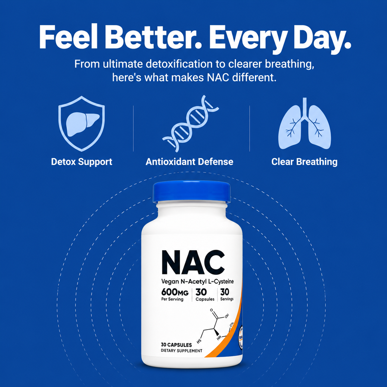 Healia | N-Acetyl L-Cysteine (NAC) Supplement Capsules